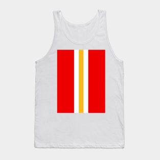 Retro American Football Stripes Kansas Red, White, Yellow Tank Top